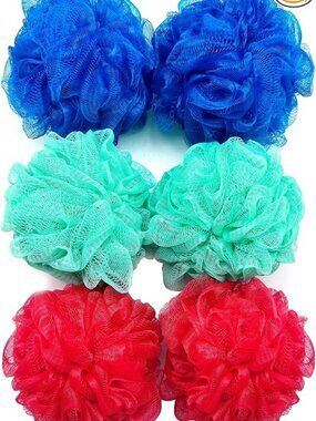 Exfoliating Bath & Shower Loofah – Multicolor, Pack of 6